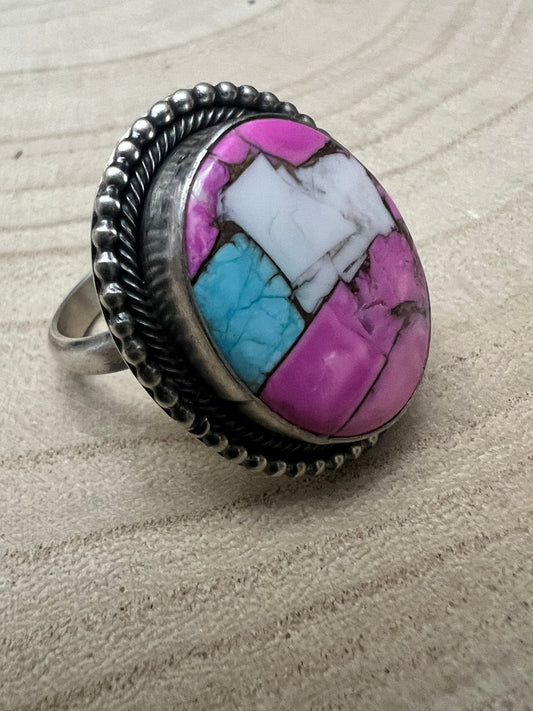 Scott Skeets Navajo Handmade Cotton Candy Adjustable 8+