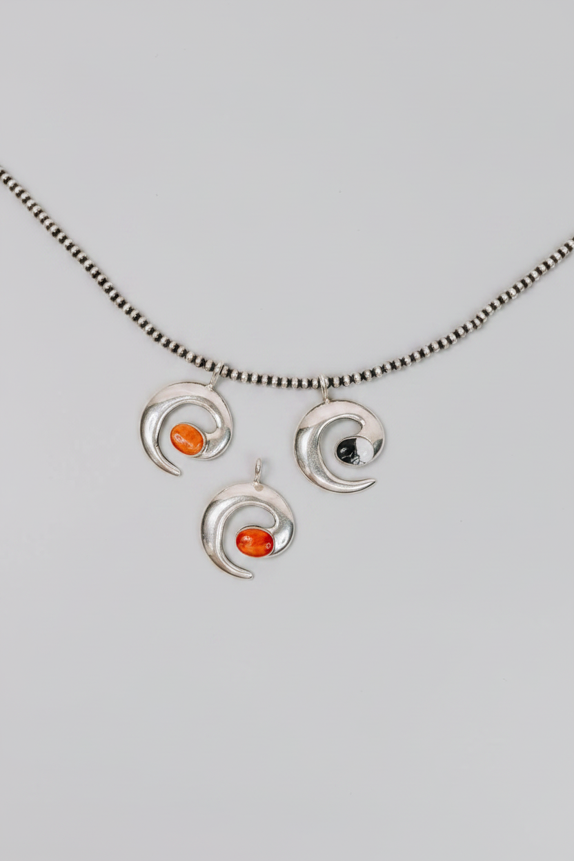 Cowan White Buffalo or Orange Spiny Oyster Necklace Pendant