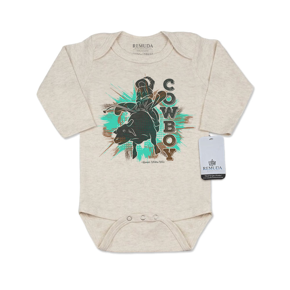 Cowboy Bull Rider - Infant Kids One Piece Western Romper