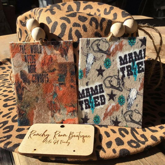 Cowboy Way Car Freshie, Mama Tried