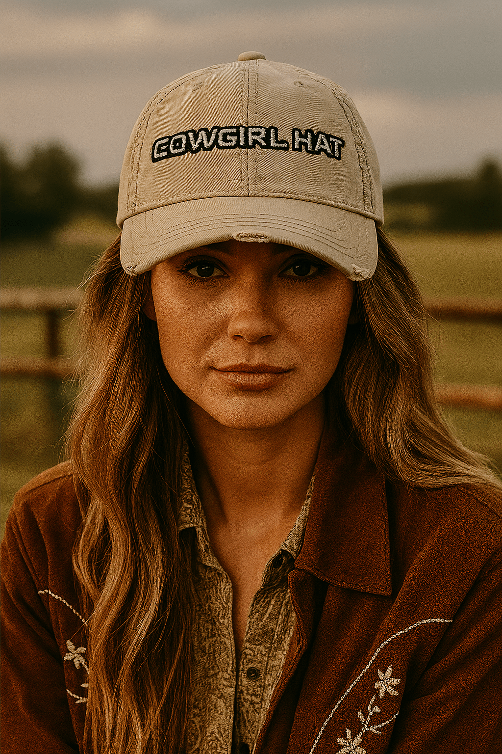 Cowgirl Hat Distressed Baseball Cap