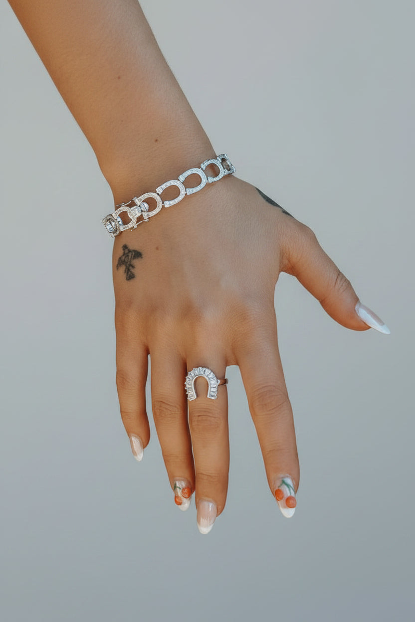 Cowgirl Luxe Baguette Horseshoe Ring