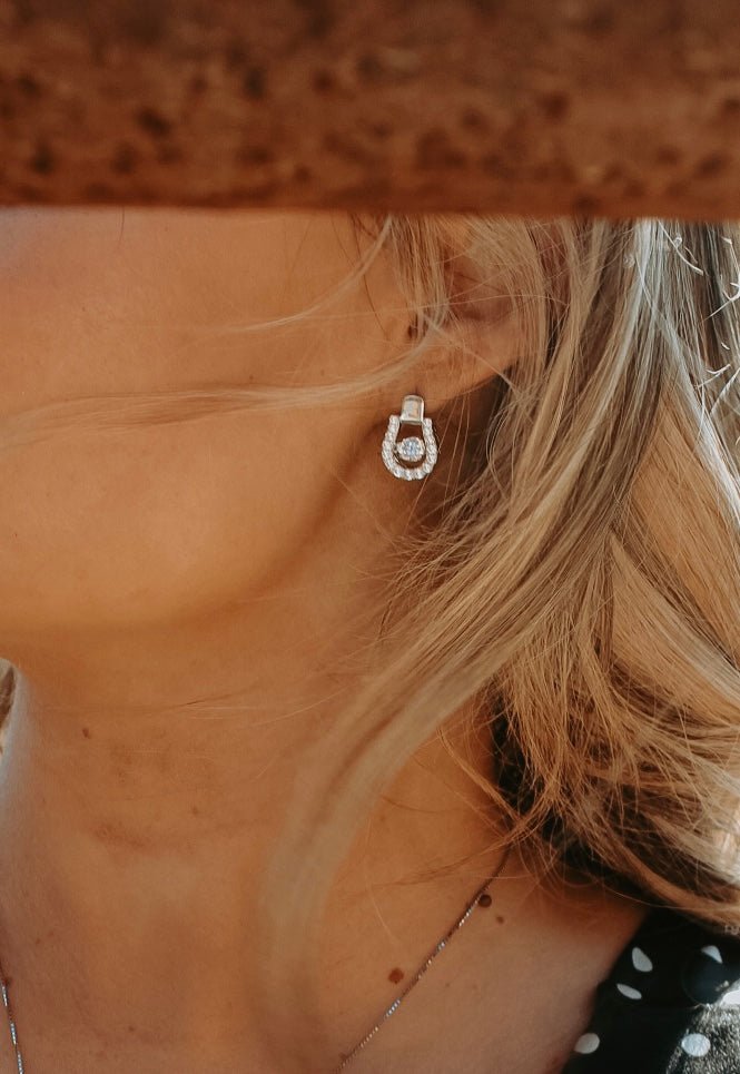 Cowgirl Luxe Dancing Stone Stirrup Earrings