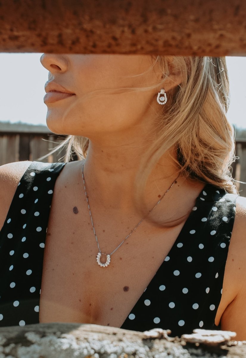 Cowgirl Luxe Dancing Stone Stirrup Earrings