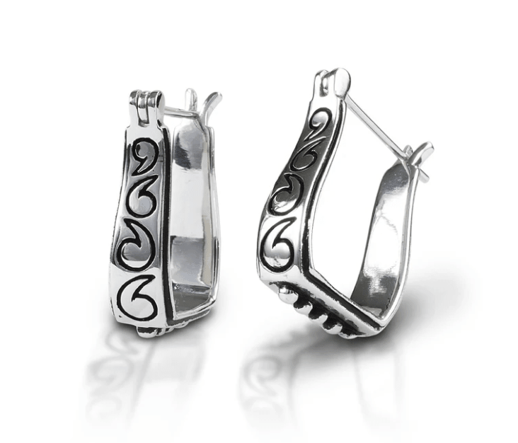Cowgirl Luxe Engraved Stirrup Earrings