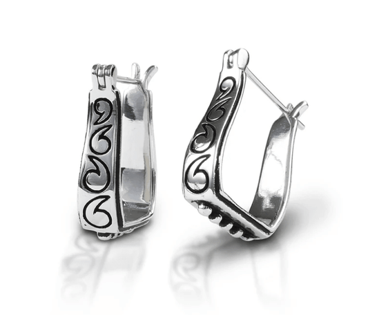 Cowgirl Luxe Engraved Stirrup Earrings