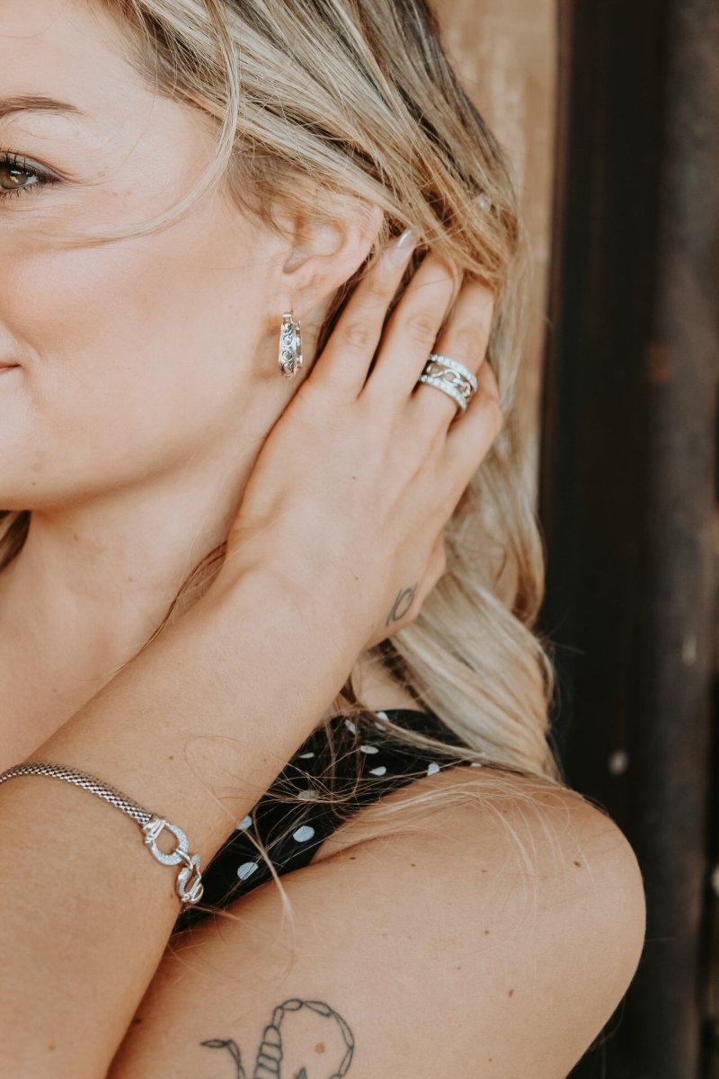 Cowgirl Luxe Engraved Stirrup Earrings