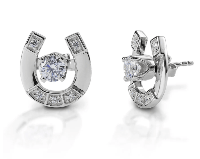 Cowgirl Luxe Stud Earrings with Horseshoe Jackets