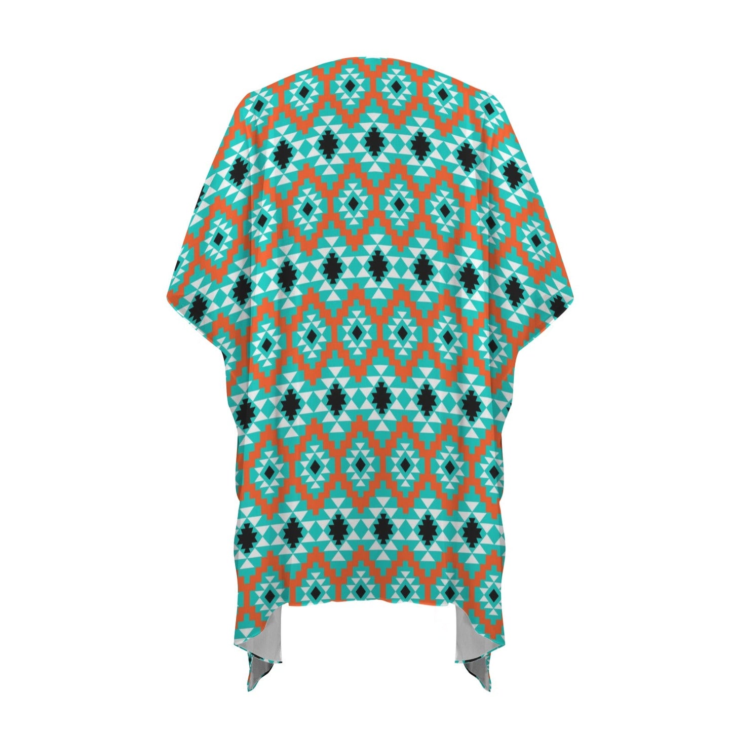Turquoise Aztec Duster Kimono Coverup