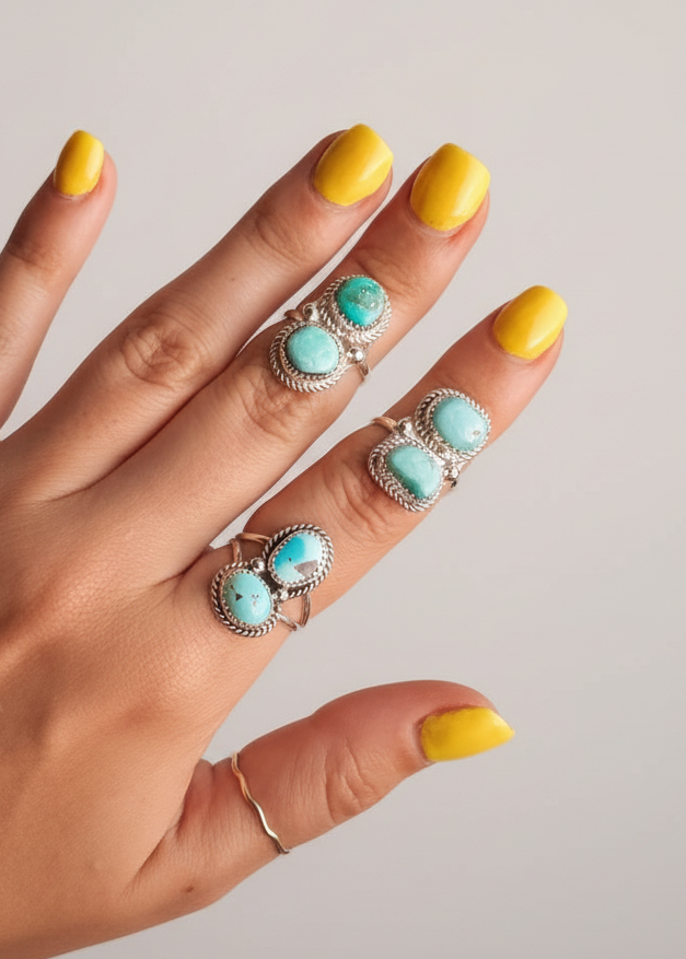 Dalhart 2 Stone Turquoise Ring