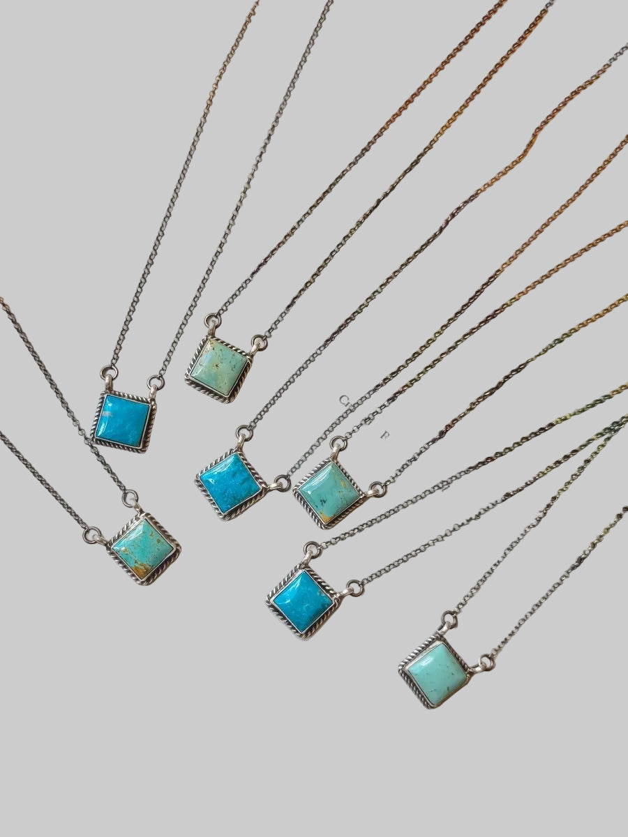 Damon Turquoise Square Necklace
