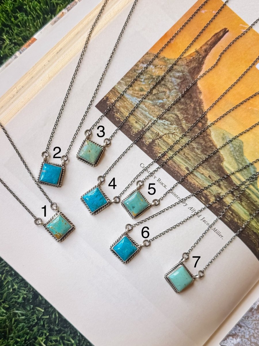 Damon Turquoise Square Necklace