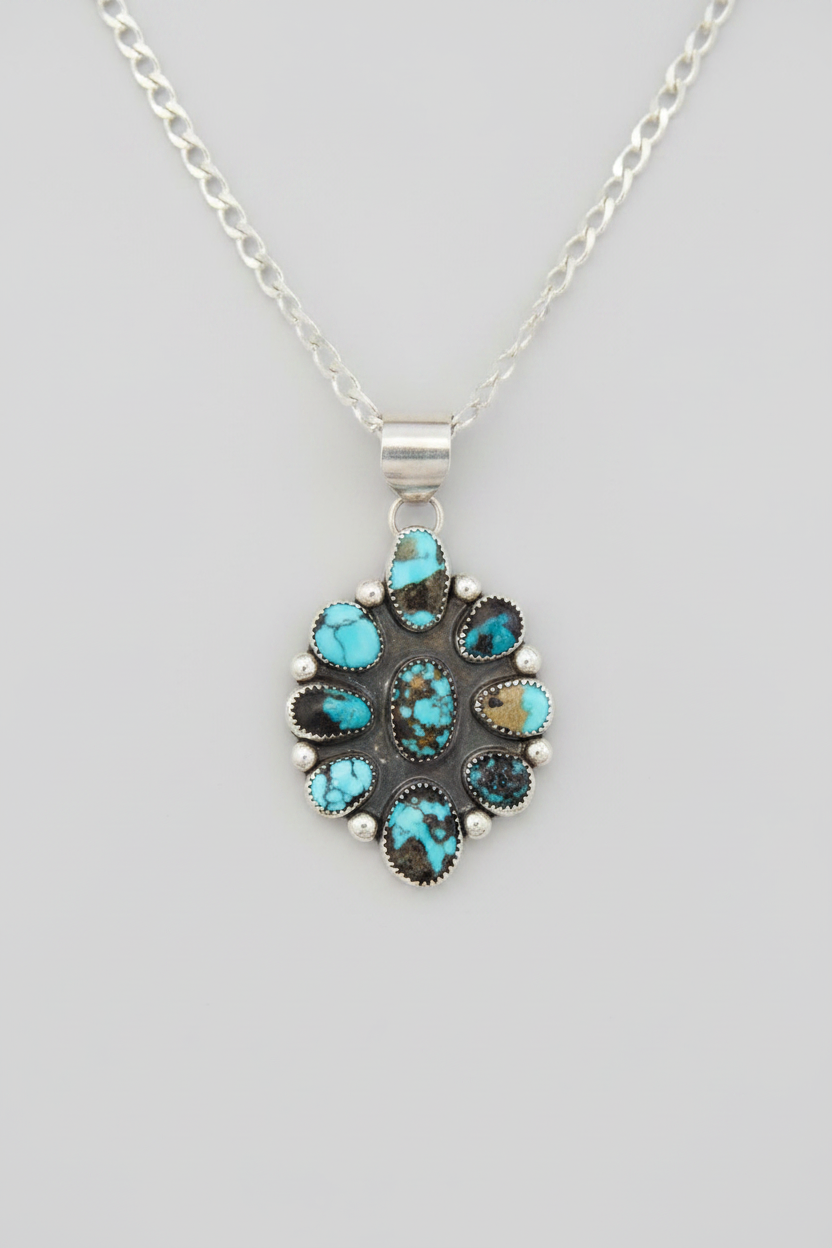 Dandridge Turquoise Cluster Necklace