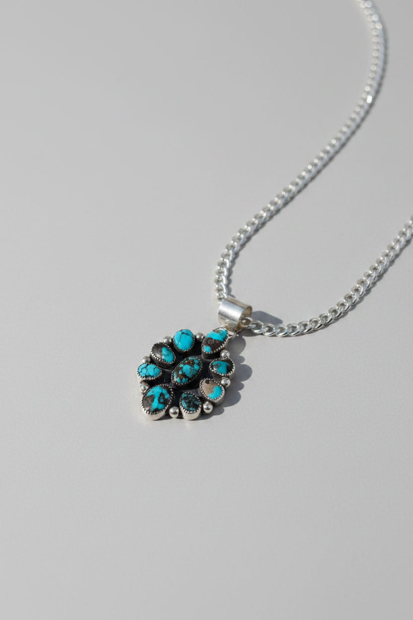Dandridge Turquoise Cluster Necklace