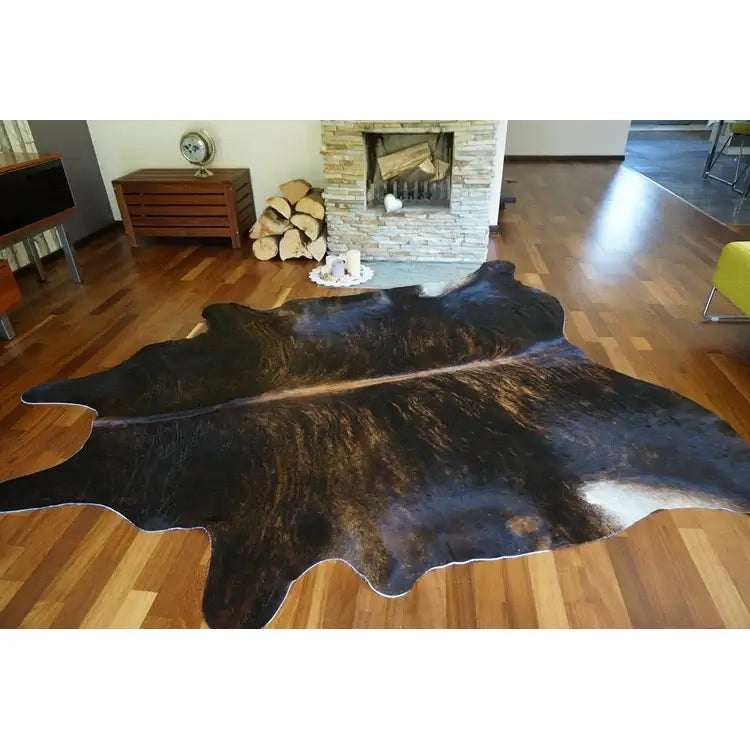 Dark Brindle Brazilian Cowhide Rug: XXL