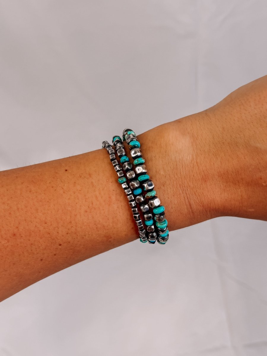 Dayton Sterling Silver With Turquoise Box Pearls