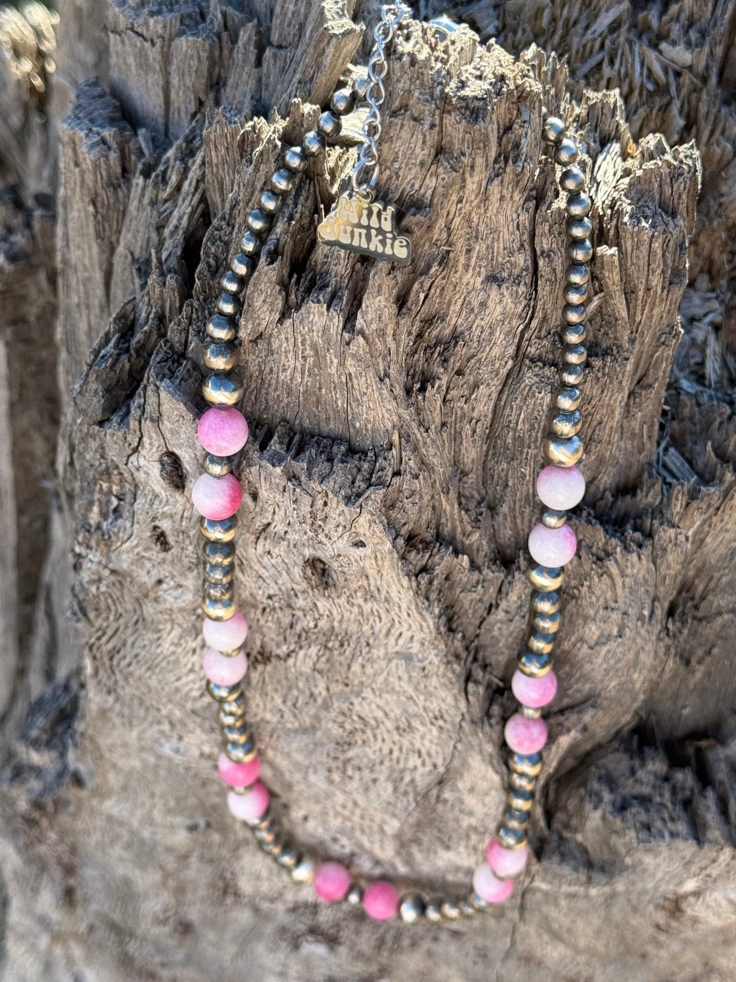 Sterling Silver Desert Rose Beaded Necklace