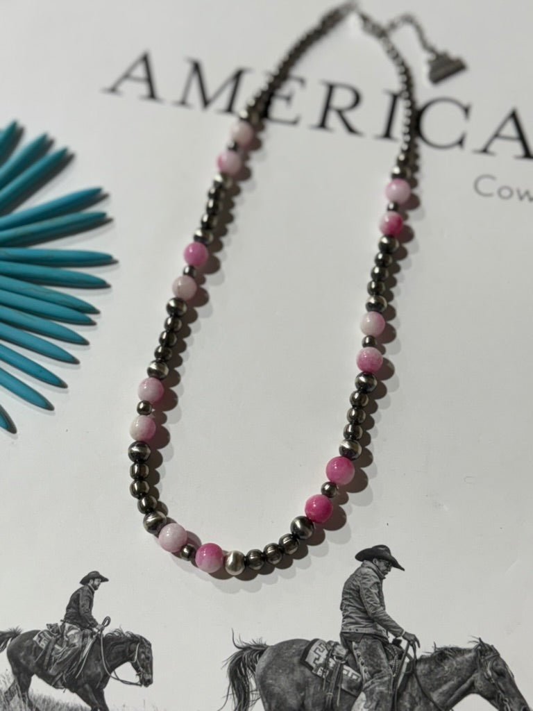 Sterling Silver Desert Rose Beaded Necklace