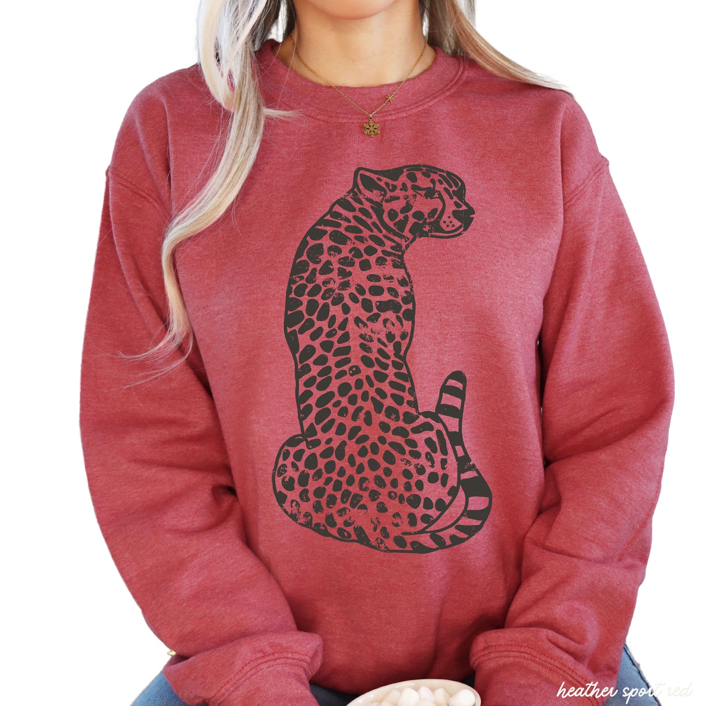 Sitting Cheetah Sweatshirt *5 Colors (S-3X)
