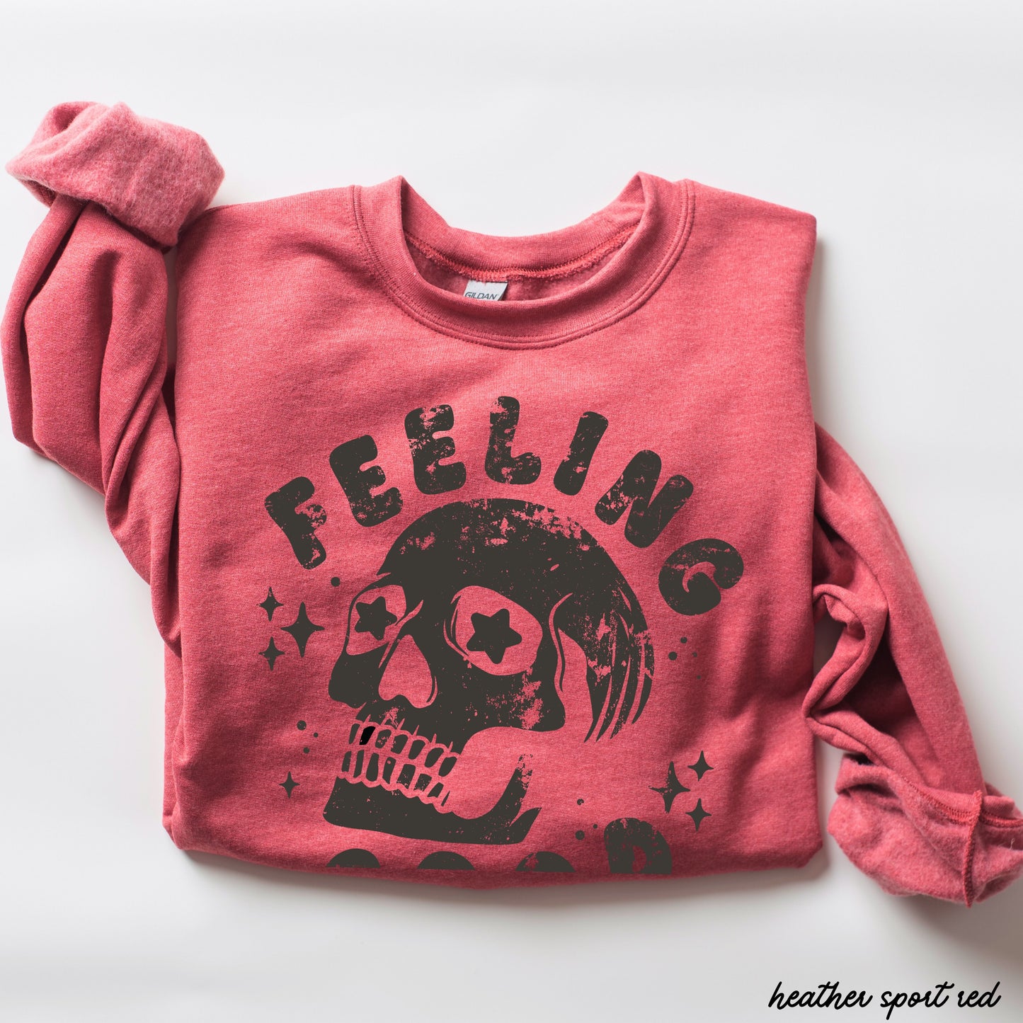 Feeling Good Skull Sweatshirt *7 Colors (S-3X)