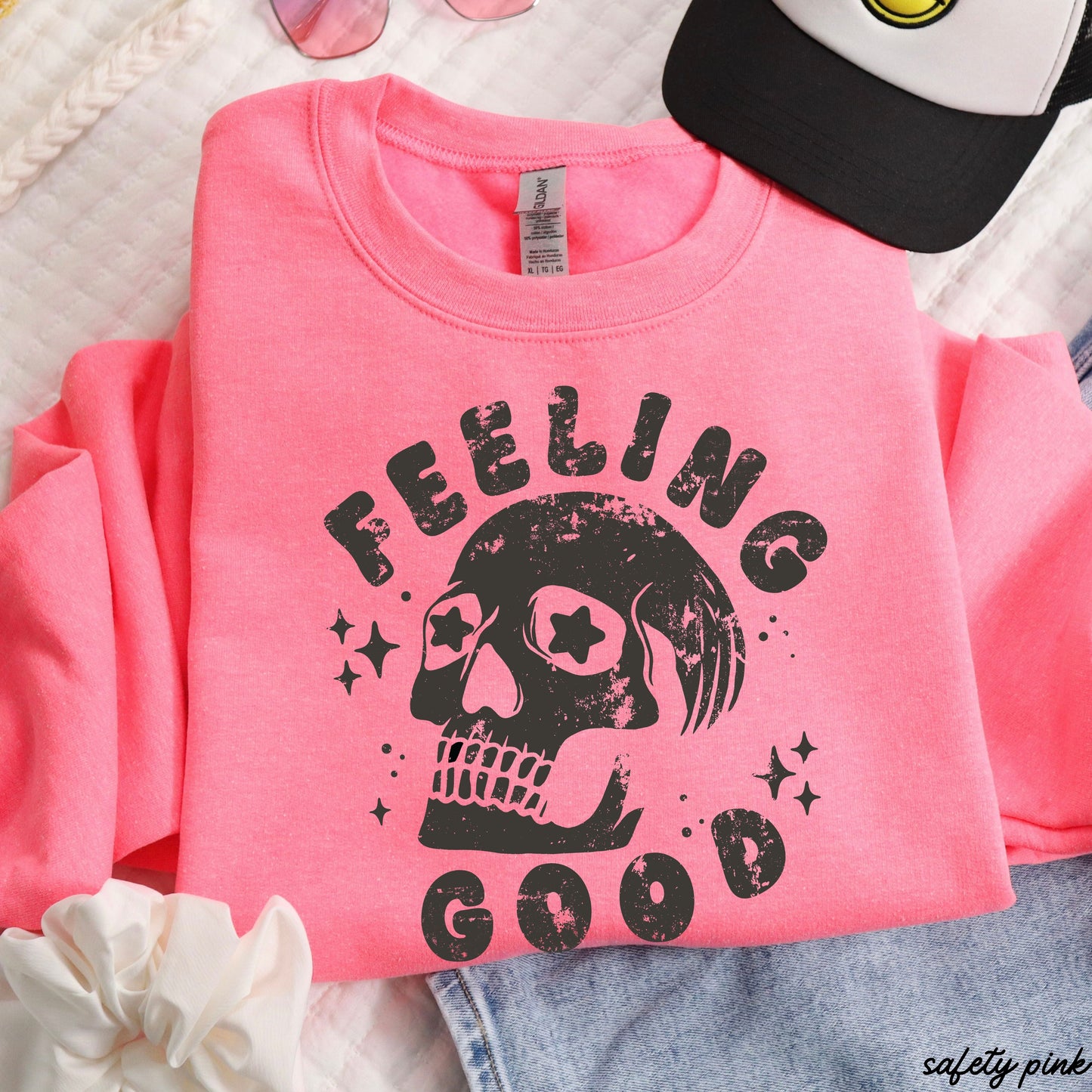 Feeling Good Skull Sweatshirt *7 Colors (S-3X)