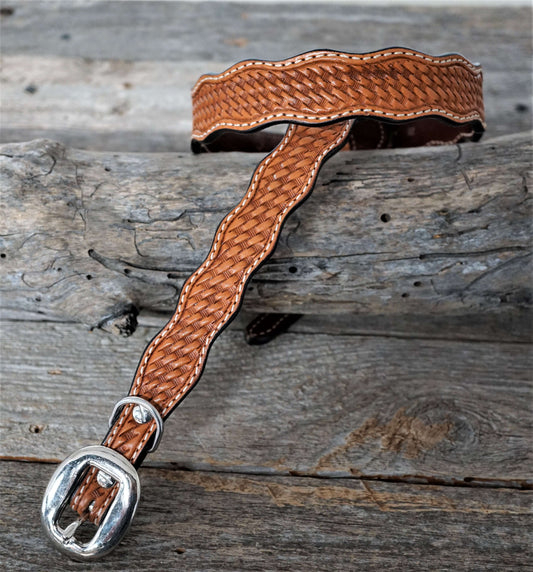 Light Oil Leather Dog Collars Sizes 10"-28"