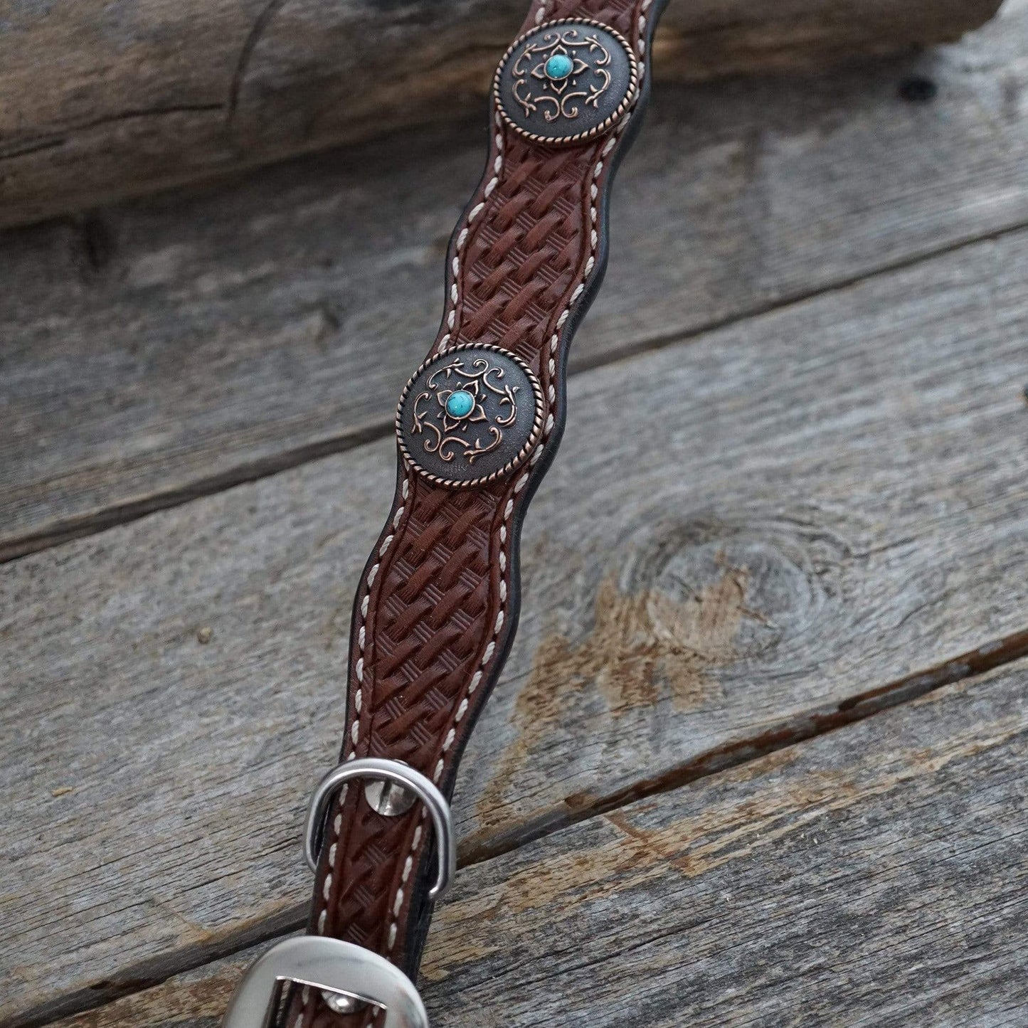 DC10 -Medium Oil Leather Dog Collar 10" to 22" W180S