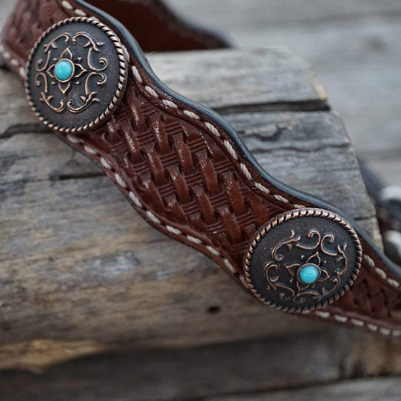 DC10 -Medium Oil Leather Dog Collar 10" to 22" W180S