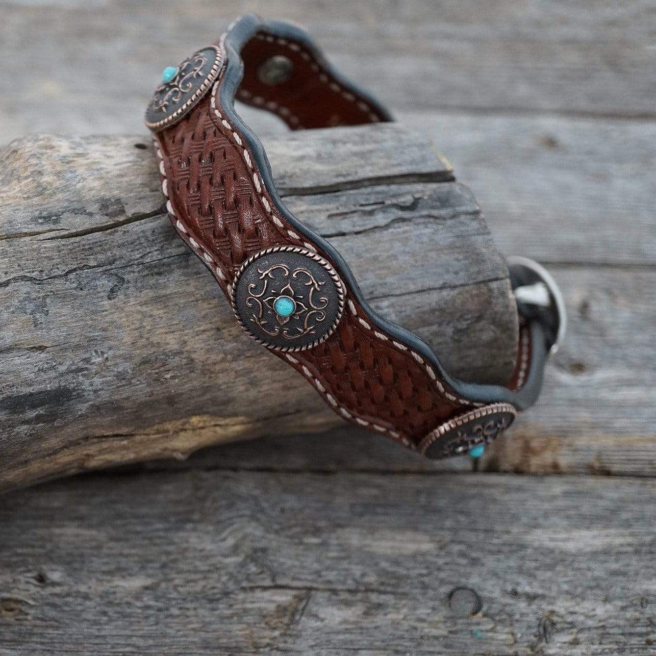 DC10 -Medium Oil Leather Dog Collar 10" to 22" W180S