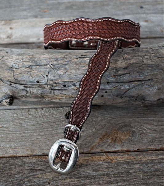 Medium Oil Leather Dog Collars Sizes 10"-28"