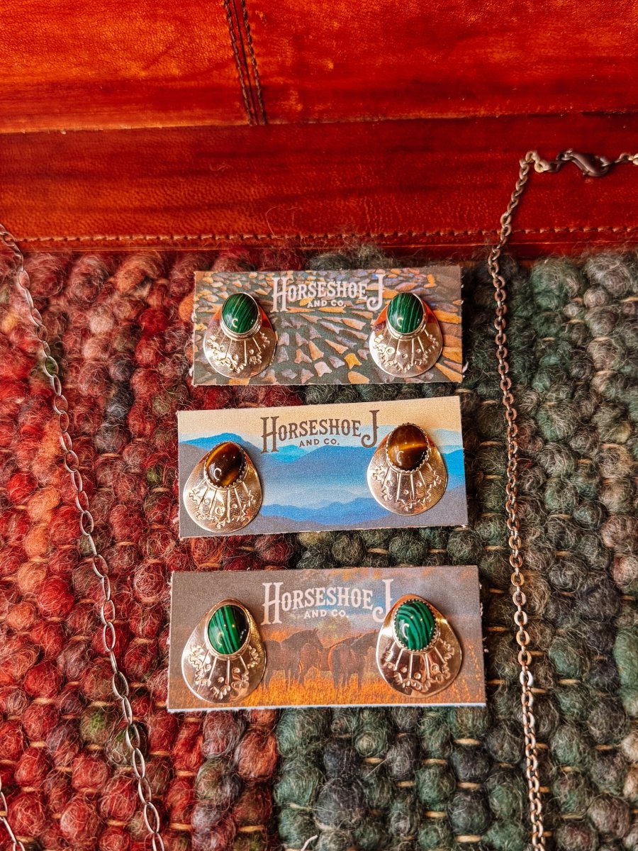 Donie Malachite/Tiger Eye Earrings