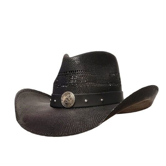 DON'T TREAD ON ME BLACK SHANTUNG STRAW