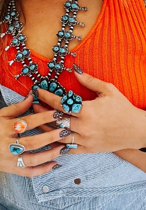 Drifter Adjustable Turquoise Cluster Ring
