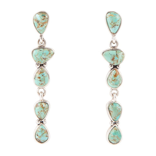Durango Blue Turquoise and Sterling Silver Linear Post Earrings