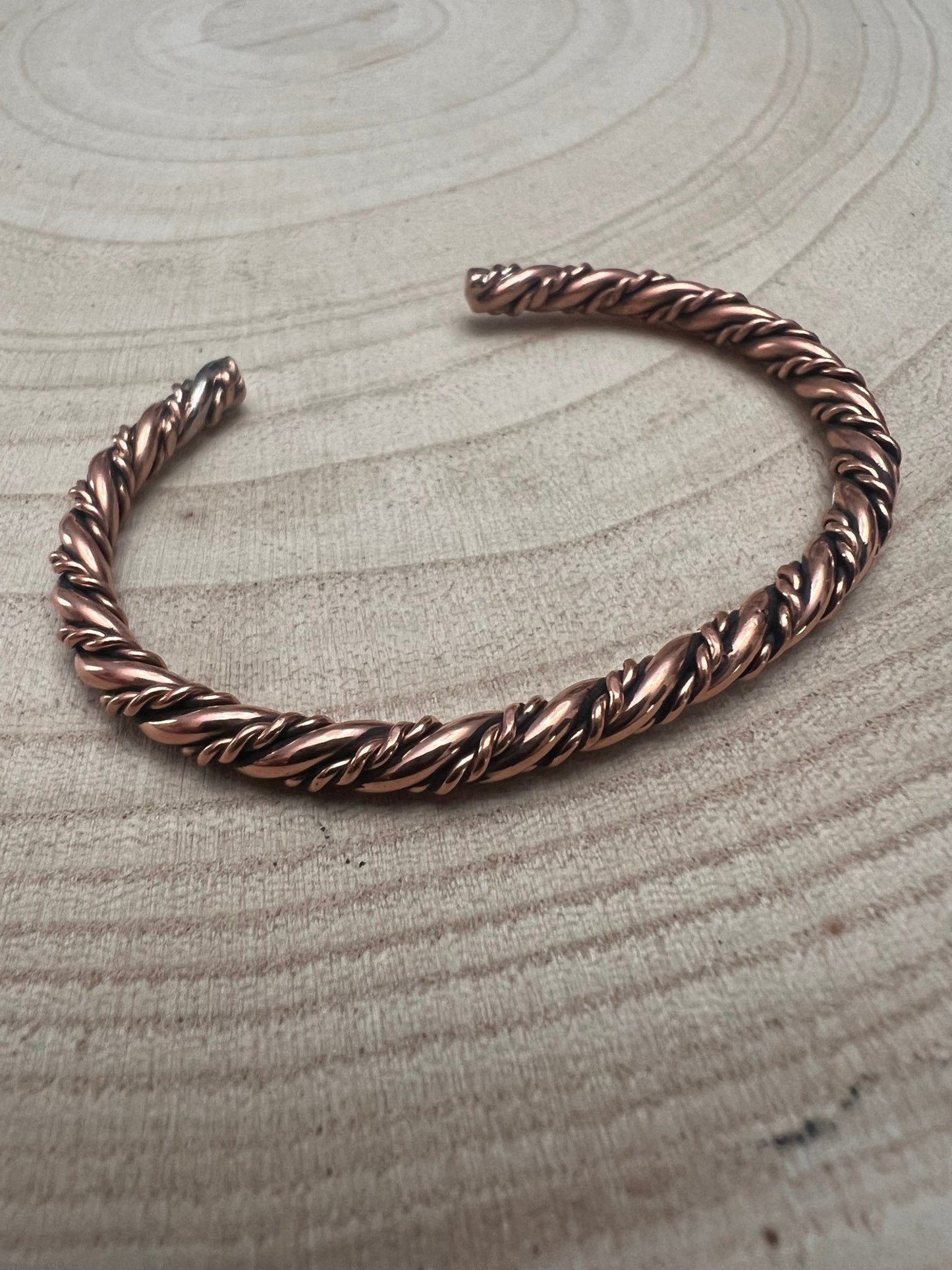 Elaine Tahe Navajo Copper Bracelet — Slender 1/8" Wide (Fits 5 7/8" Wrist)