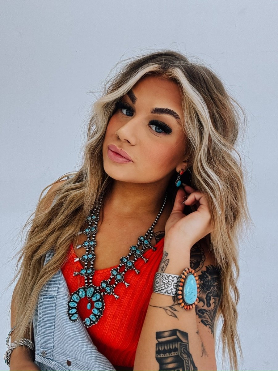 Elkton Turquoise Squash Necklace + Earring Set