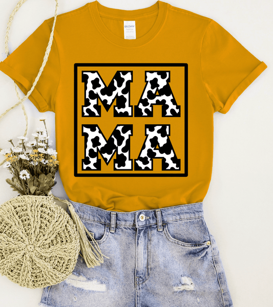 Cow Pattern Mama Graphic Tee