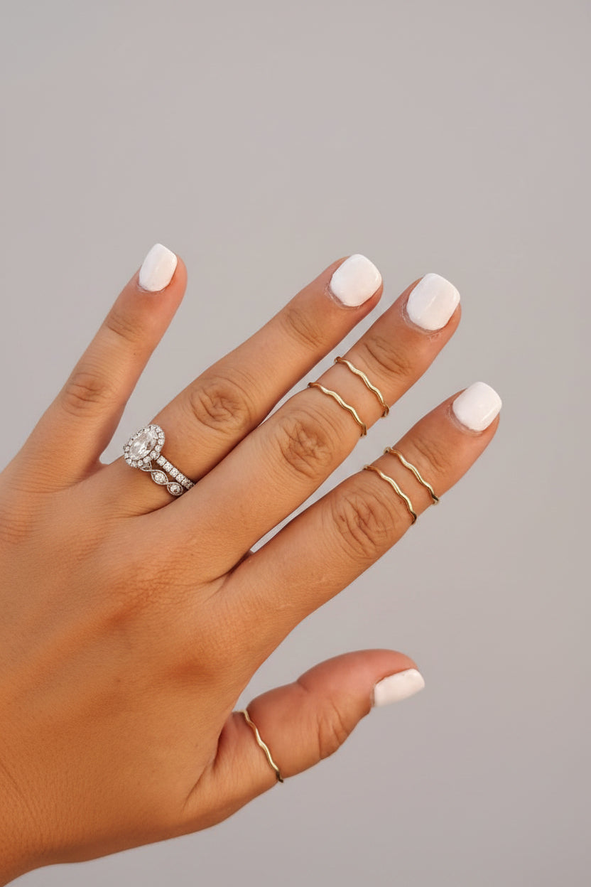 Gold Evant Wavy Stacker Ring