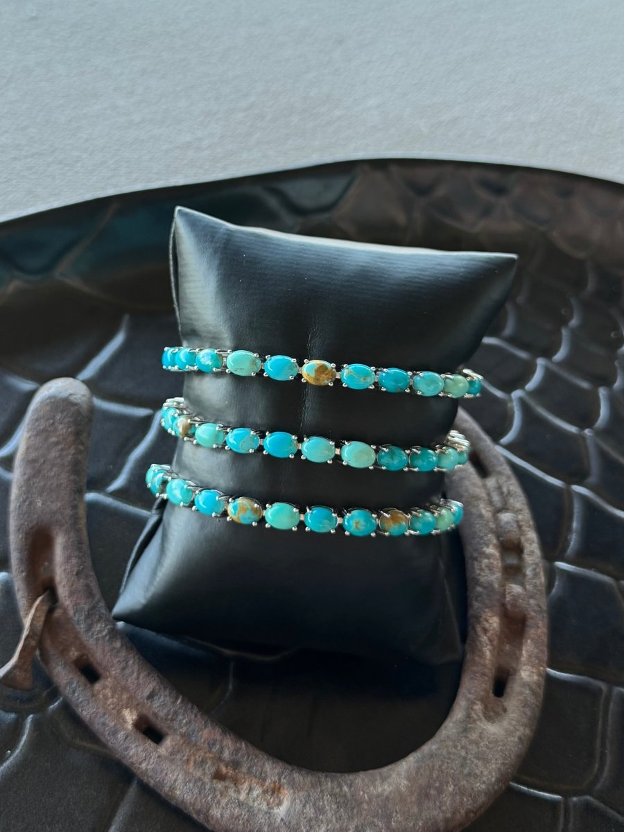 Even Cowgirls Get The Blues Turquoise Tennis Bracelet