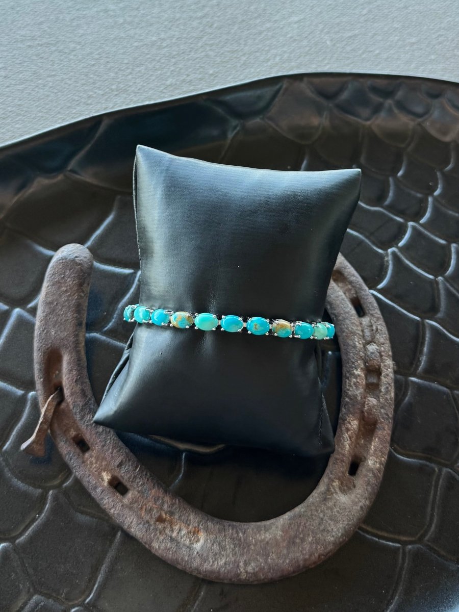 Even Cowgirls Get The Blues Turquoise Tennis Bracelet