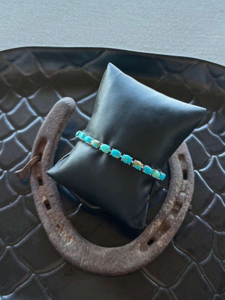 Even Cowgirls Get The Blues Turquoise Tennis Bracelet
