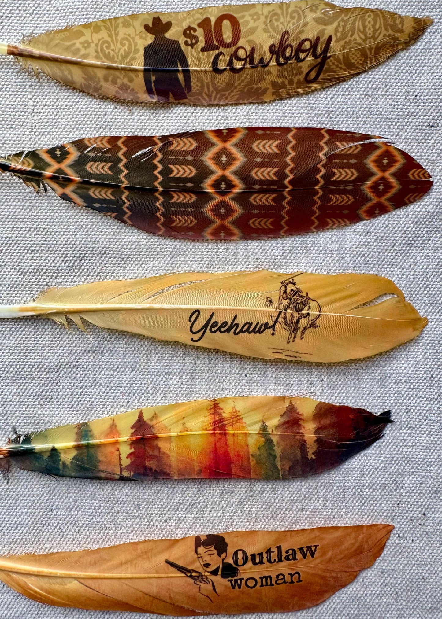 Watercolor Forest Western Hat Feather