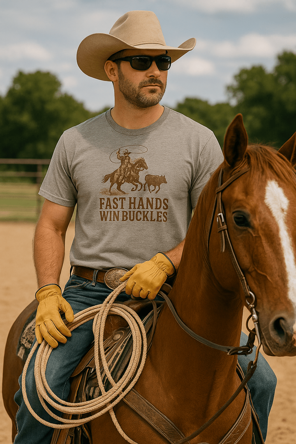 Fast Hands Win Buckles Men’s Graphic Tee