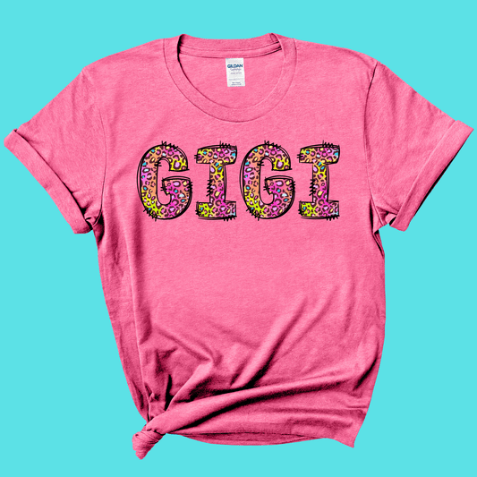Gigi Rainbow Leopard Graphic Tee