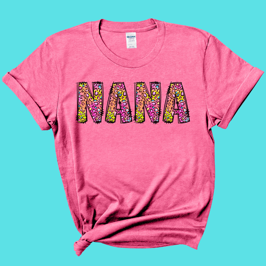 Nana Rainbow Leopard Graphic Tee