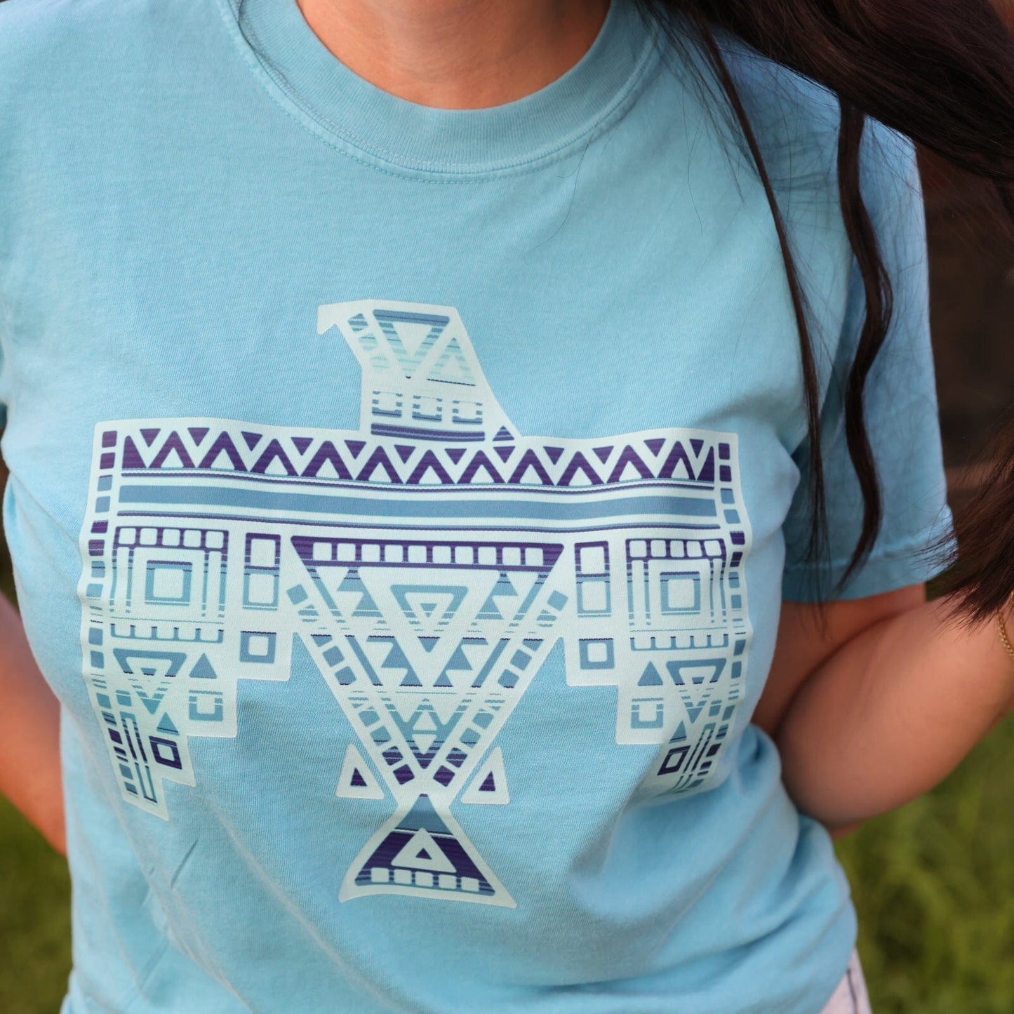 Blue Aztec Thunderbird Graphic Tee
