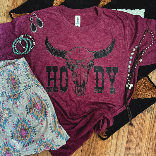 Desert Skull Howdy Soft Graphic Tee