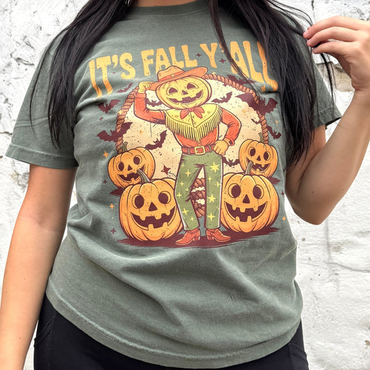 It's Fall Y'all Pumpkin Cowboy Graphic Tee