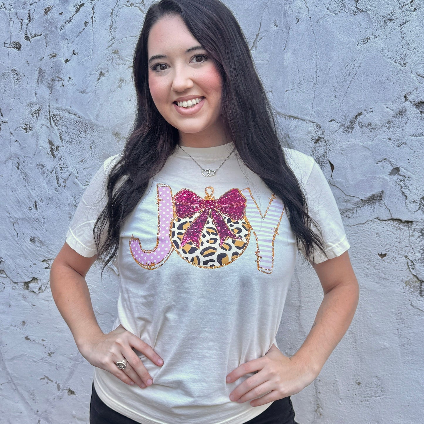 Joy Leopard Ornament Graphic Tee
