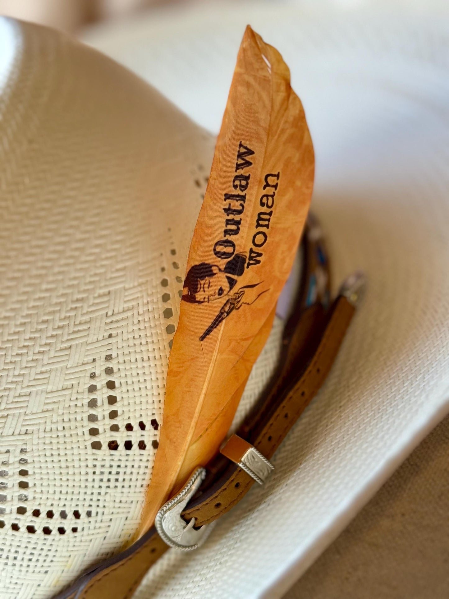 Outlaw Woman Western Hat Feather